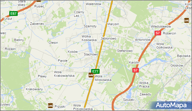 mapa Mroków gmina Lesznowola, Mroków gmina Lesznowola na mapie Targeo