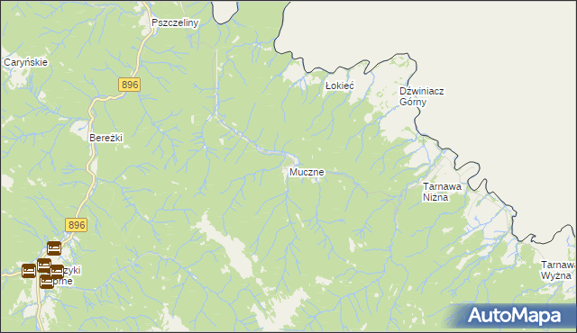 mapa Muczne, Muczne na mapie Targeo