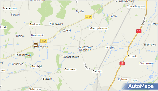mapa Murzynowo Kościelne, Murzynowo Kościelne na mapie Targeo