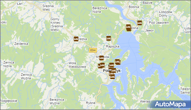 mapa Myczków, Myczków na mapie Targeo