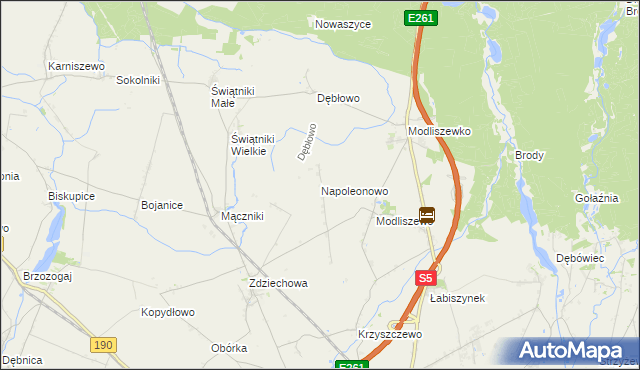 mapa Napoleonowo, Napoleonowo na mapie Targeo