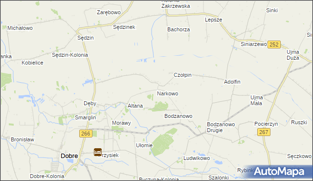 mapa Narkowo, Narkowo na mapie Targeo