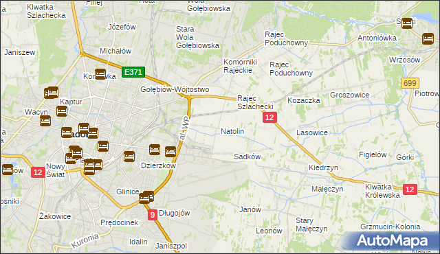 mapa Natolin gmina Jedlnia-Letnisko, Natolin gmina Jedlnia-Letnisko na mapie Targeo