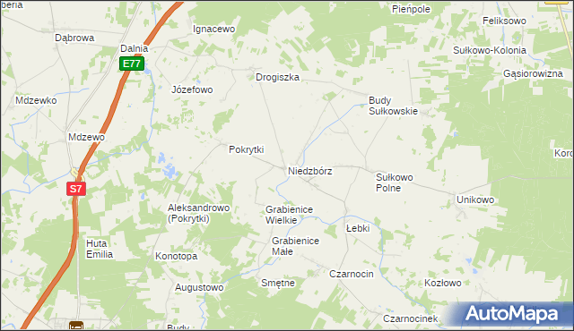 mapa Niedzbórz, Niedzbórz na mapie Targeo