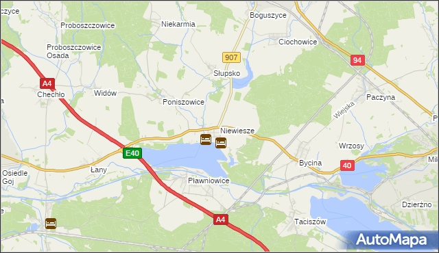 mapa Niewiesze, Niewiesze na mapie Targeo