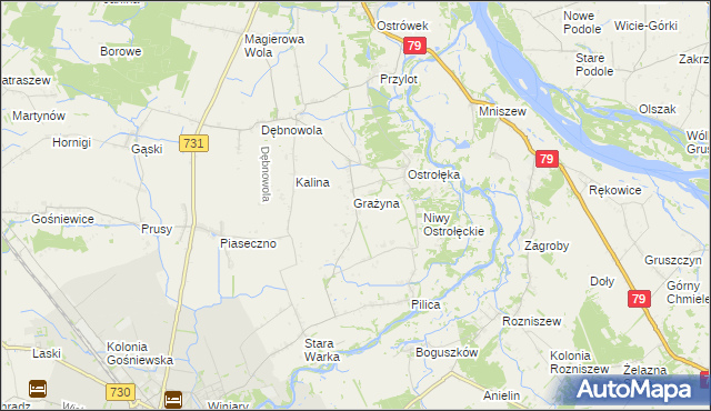 mapa Nowa Ostrołęka, Nowa Ostrołęka na mapie Targeo