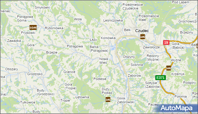 mapa Nowa Wieś gmina Czudec, Nowa Wieś gmina Czudec na mapie Targeo