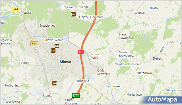 mapa Nowa Wieś gmina Szydłowo, Nowa Wieś gmina Szydłowo na mapie Targeo