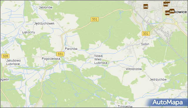 mapa Nowa Wieś Lubińska, Nowa Wieś Lubińska na mapie Targeo