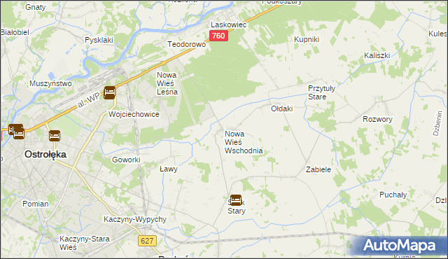 mapa Nowa Wieś Wschodnia, Nowa Wieś Wschodnia na mapie Targeo