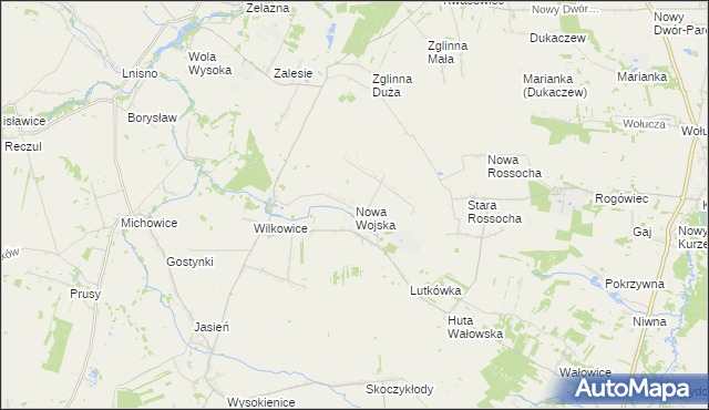 mapa Nowa Wojska, Nowa Wojska na mapie Targeo