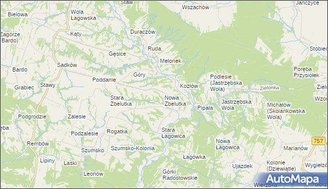 mapa Nowa Zbelutka, Nowa Zbelutka na mapie Targeo
