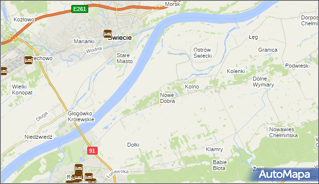 mapa Nowe Dobra gmina Chełmno, Nowe Dobra gmina Chełmno na mapie Targeo