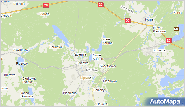 mapa Nowe Karpno, Nowe Karpno na mapie Targeo