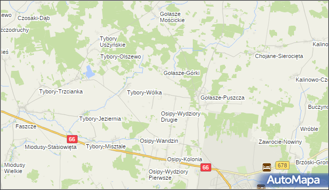 mapa Nowe Osipy, Nowe Osipy na mapie Targeo