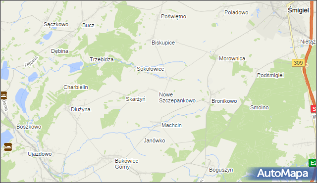 mapa Nowe Szczepankowo, Nowe Szczepankowo na mapie Targeo