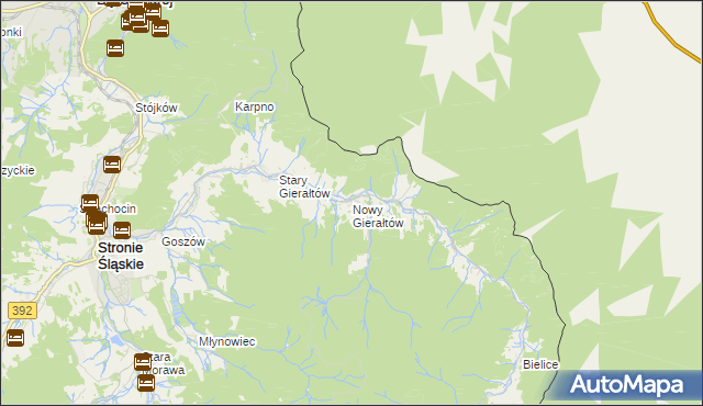 mapa Nowy Gierałtów, Nowy Gierałtów na mapie Targeo