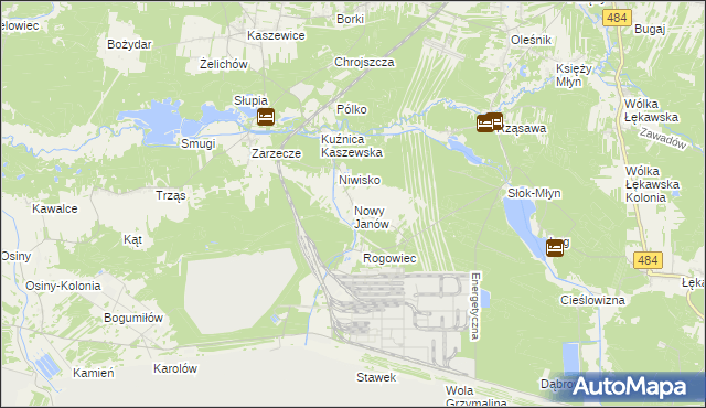 mapa Nowy Janów gmina Kluki, Nowy Janów gmina Kluki na mapie Targeo