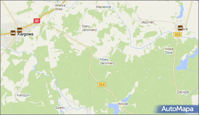 mapa Nowy Jaromierz, Nowy Jaromierz na mapie Targeo