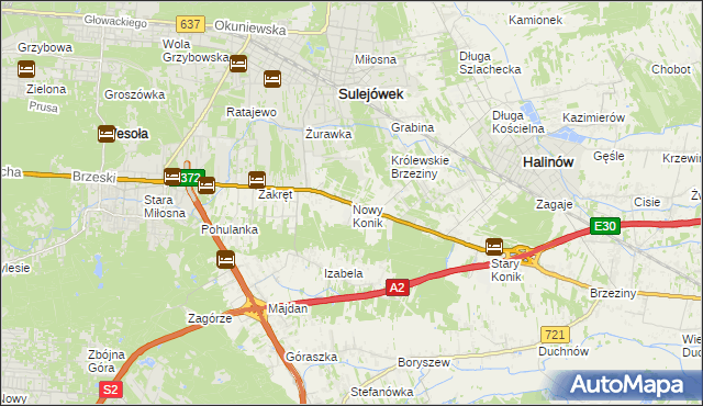 mapa Nowy Konik, Nowy Konik na mapie Targeo