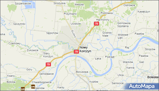 mapa Nowy Korczyn, Nowy Korczyn na mapie Targeo