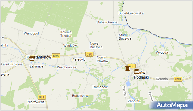 mapa Nowy Pawłów, Nowy Pawłów na mapie Targeo