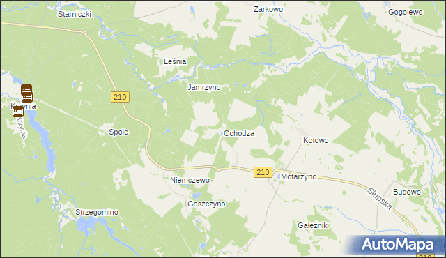 mapa Ochodza gmina Dębnica Kaszubska, Ochodza gmina Dębnica Kaszubska na mapie Targeo
