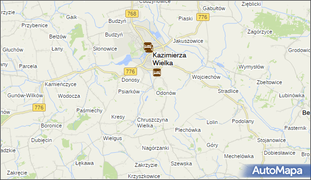 mapa Odonów, Odonów na mapie Targeo