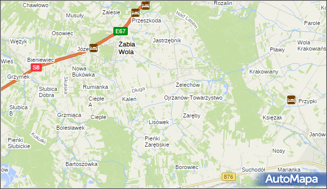 mapa Ojrzanów-Towarzystwo, Ojrzanów-Towarzystwo na mapie Targeo