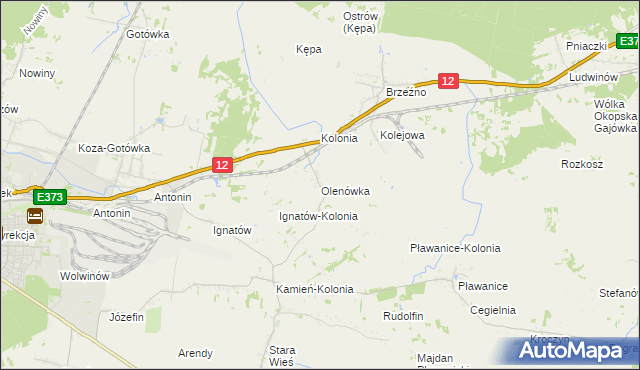 mapa Olenówka, Olenówka na mapie Targeo