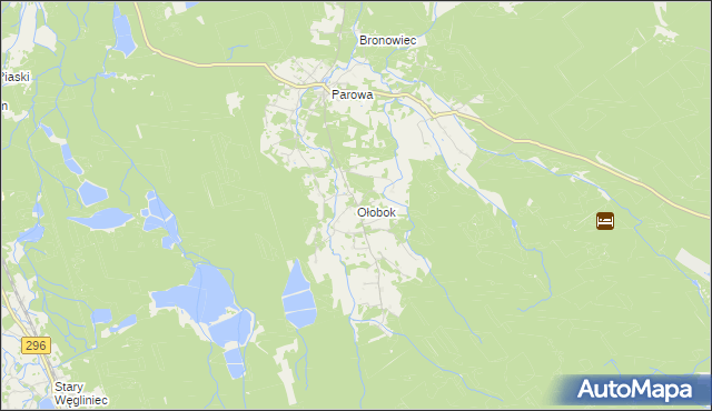 mapa Ołobok gmina Osiecznica, Ołobok gmina Osiecznica na mapie Targeo