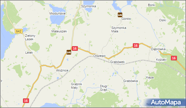 mapa Olszewo gmina Mikołajki, Olszewo gmina Mikołajki na mapie Targeo