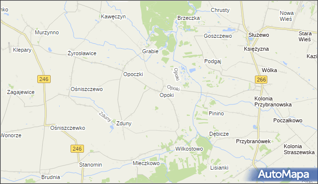 mapa Opoki, Opoki na mapie Targeo