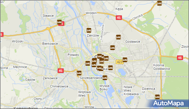 mapa Opola, Opole na mapie Targeo