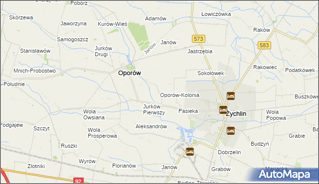 mapa Oporów-Kolonia, Oporów-Kolonia na mapie Targeo