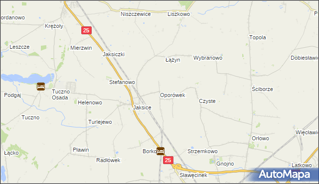 mapa Oporówek gmina Inowrocław, Oporówek gmina Inowrocław na mapie Targeo