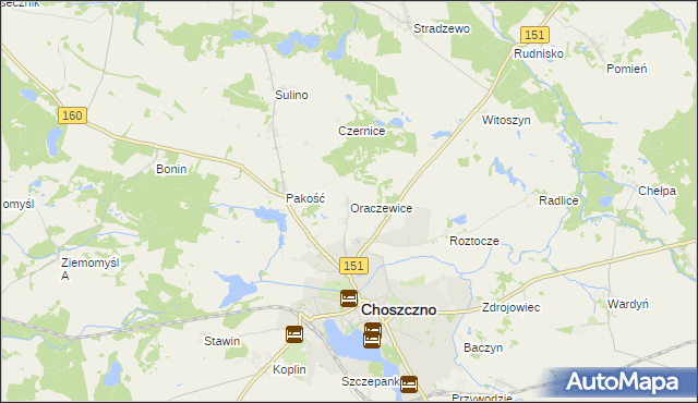 mapa Oraczewice, Oraczewice na mapie Targeo
