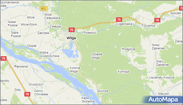 mapa Osiedle Wilga, Osiedle Wilga na mapie Targeo