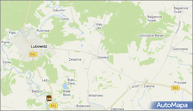mapa Osówka gmina Lubowidz, Osówka gmina Lubowidz na mapie Targeo