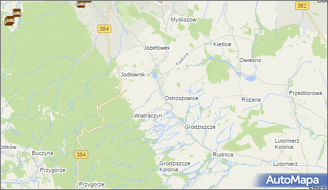 mapa Ostroszowice, Ostroszowice na mapie Targeo