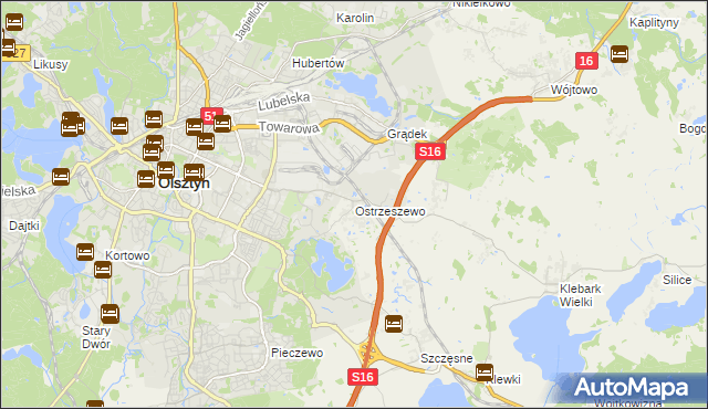 mapa Ostrzeszewo, Ostrzeszewo na mapie Targeo