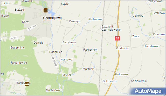 mapa Pakszynek, Pakszynek na mapie Targeo