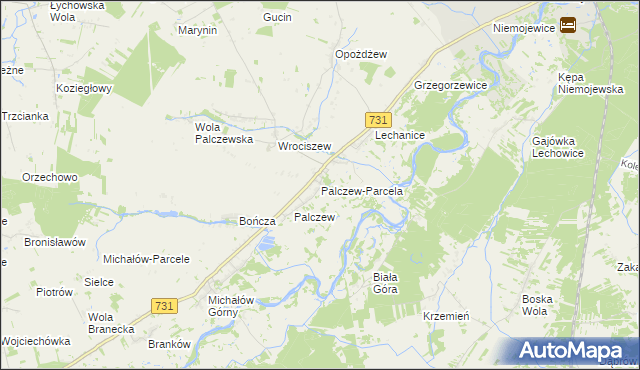 mapa Palczew-Parcela, Palczew-Parcela na mapie Targeo