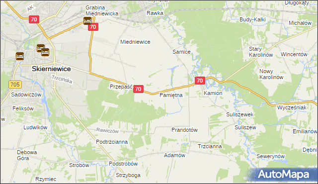 mapa Pamiętna, Pamiętna na mapie Targeo