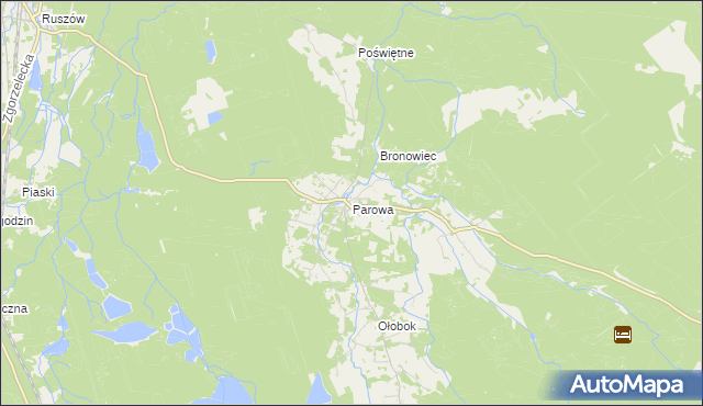 mapa Parowa gmina Osiecznica, Parowa gmina Osiecznica na mapie Targeo