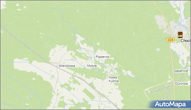 mapa Pasternik gmina Gromadka, Pasternik gmina Gromadka na mapie Targeo