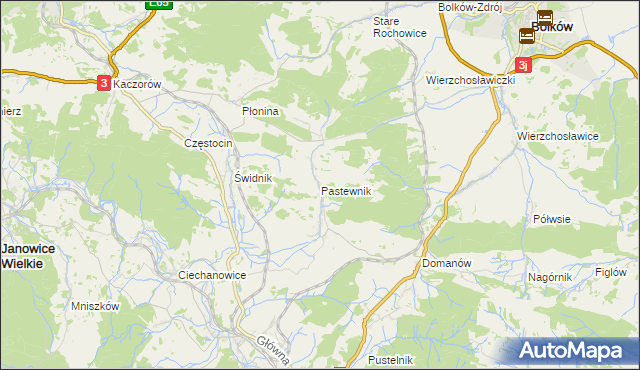 mapa Pastewnik gmina Marciszów, Pastewnik gmina Marciszów na mapie Targeo