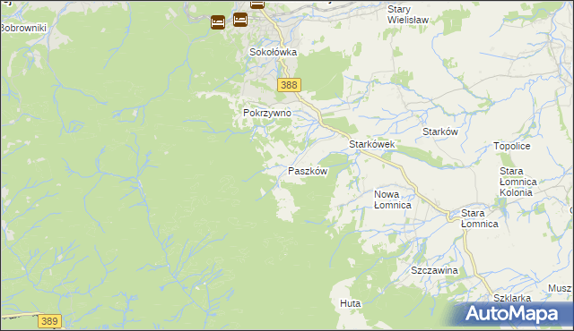 mapa Paszków gmina Bystrzyca Kłodzka, Paszków gmina Bystrzyca Kłodzka na mapie Targeo