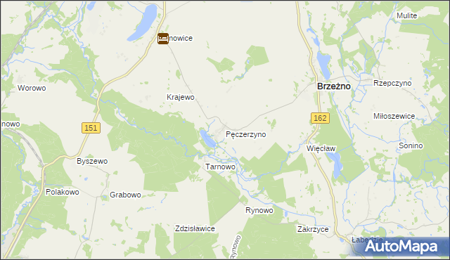 mapa Pęczerzyno, Pęczerzyno na mapie Targeo