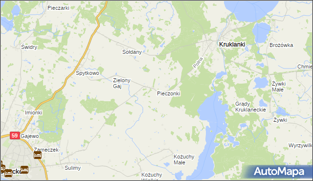 mapa Pieczonki, Pieczonki na mapie Targeo